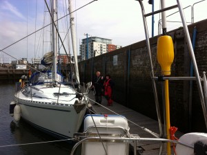 'Livia' Bill & Cath in the lock at Ipswich