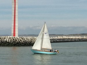 Harry sailing with Johan on his lovely 'Sallust' a Laurent Giles wooden boat built by Warf Curtis in 1974