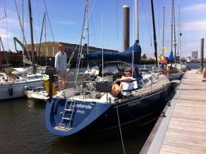 Aster & Harry on board his Dad's Spirit 37 'Plankzeil'