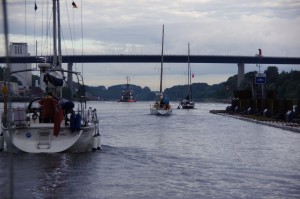 'Talisker 1' left picture leaving the lock at Kiel