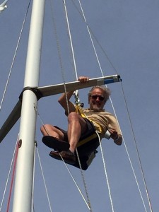 Bill Hughes kindly hoisted me aloft ... & threatened to leave me there