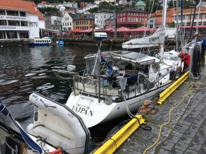 A long way from home. Australian SV Taipan in Bergen. David & Kris are making their way to The Orwell.