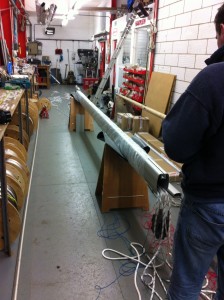 Johnny, Rig Magic, preparing the new boom.