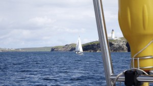 Another sail boat follows out of the S Entrance to Lerwick Harbour